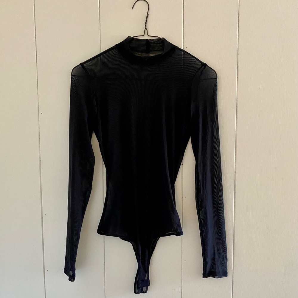 Black Mesh Bodysuit, size small, Lulus